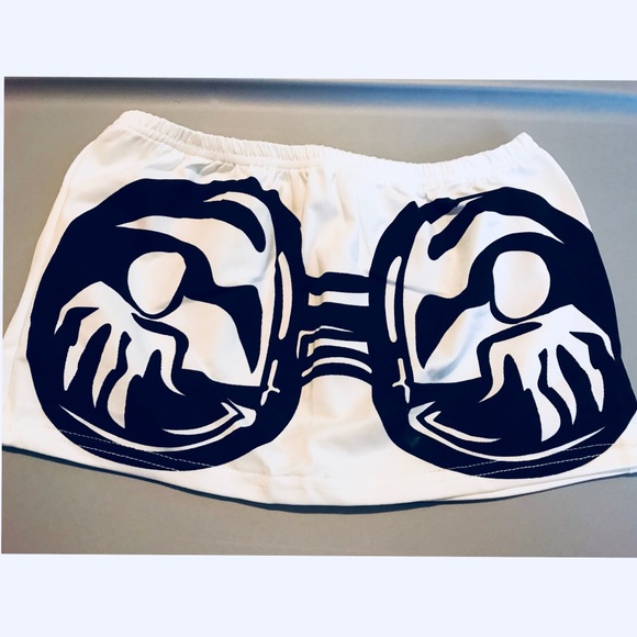 2 Piece Face Design Tube Top and Skirt - Picture 3 of 6